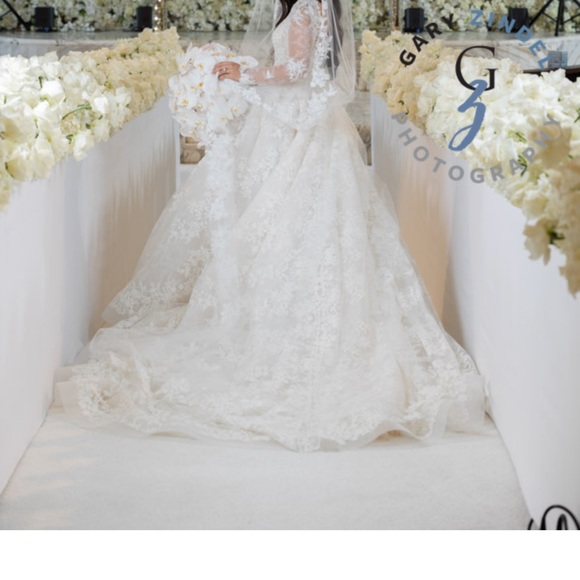 Ines de santo wedding gown size 4 stunning built up open back - Picture 2 of 2